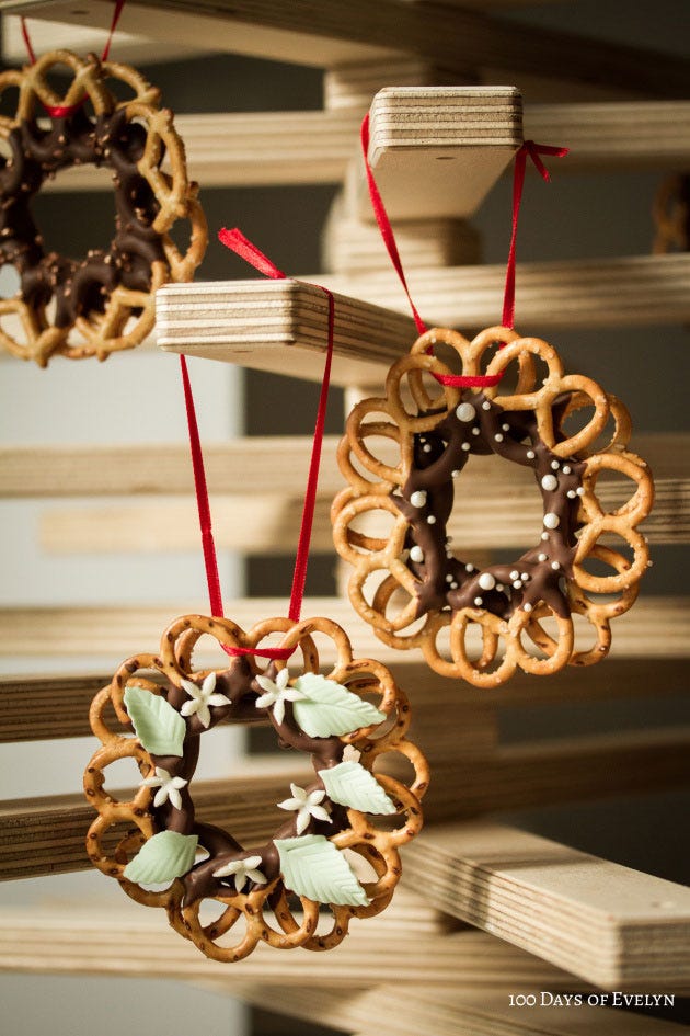 Christmas Pretzel Wreaths