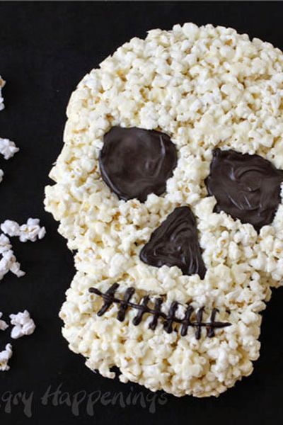White Chocolate Popcorn Skull