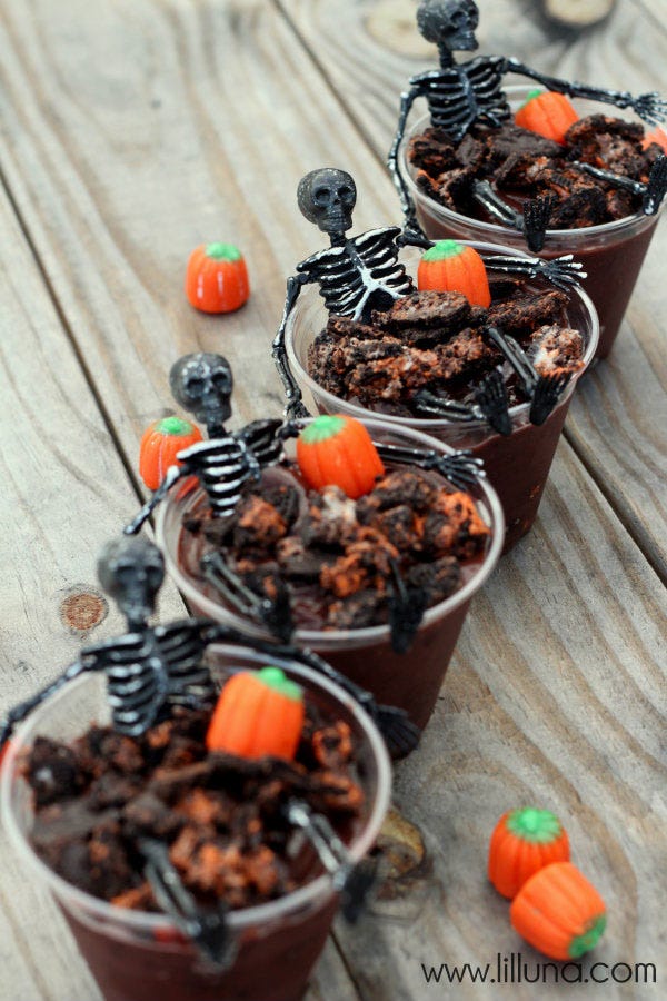 Skeleton Pudding Cups