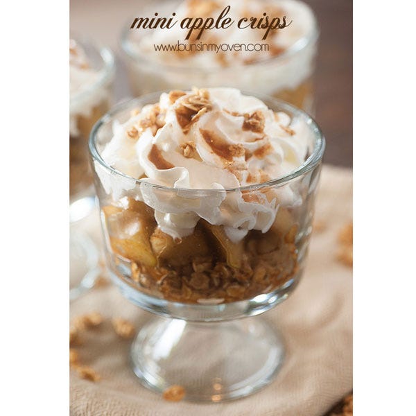 <p>Pumpkin and chocolate cupcakes combine the classic colors and flavors of Halloween.</p> <p><strong>Get the recipe from <a href="http://www.bunsinmyoven.com/2014/09/11/mini-caramel-apple-crisps/" target="_blank">Bright Eyed Baker</a>.</strong></p>