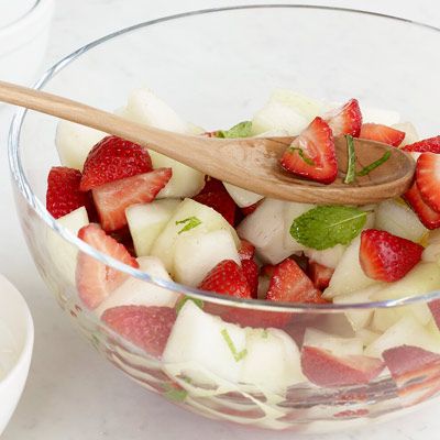 <p>Chiles add subtle heat to this exceptional fruit salad. Grace Parisi likes using any syrup left in the fruit bowl for cocktails; she mixes a little of it into rum and pours the drink over ice.</p>

<p><strong>Recipe:</strong> <a href="http://www.delish.com/recipefinder/melon-strawberry-salad-spicy-lemongrass-syrup-recipe"><strong>Melon-and-Strawberry Salad with Spicy Lemongrass Syrup</strong></a></p>