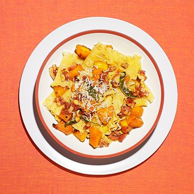 <p>A delicious duo of slightly sweet baked pumpkin and melted cheese make an all together warm and hearty topping for the pasta dish.</p>
<p><strong>Recipe:</strong> <a href="http://www.delish.com/recipefinder/pumpkin-sage-pasta-recipe-opr1011"><strong>Pumpkin Sage Pasta</strong></a></p>