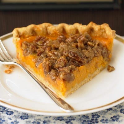 Sweet Potato Pie with Pecan Topping