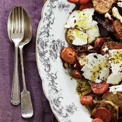 Winter vegetables like carrots, beets, parsnips, and celery root are still plentiful in March and are terrific when roasted until sweet and blistered. Sophie Dahl loves the vegetables' vibrant colors on dreary days.
<p><br/><strong>Recipe: <a href="http://gogonow.org/recipefinder/warm-winter-vegetable-salad-recipe?click=recipe_sr" target="_blank">Warm Winter-Vegetable Salad</a></strong></p>