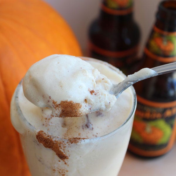 <p>Forget a knife and fork, you can eat these tiny pumpkin pies in one bite!</p> <p><strong>Get the recipe from <a href="http://littleleopardbook.com/2012/11/05/whats-to-drink-pumpkin-ale-float/" target="_blank">Little Leopard Book</a>.</strong></p>