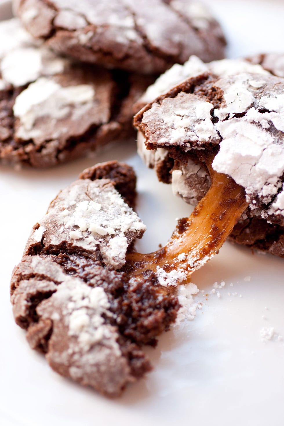 <p>Most chocolate crinkle cookie recipes require the dough to chill for a couple hours, but when you know <em>this</em> is what's going to becoming out of your oven…how could anyone possible wait that long? This recipe requires no chilling whatsoever so you can enjoy them as soon as possible.</p>
<p><strong>Get the recipe from <a href="http://www.cookingclassy.com/2012/11/salted-caramel-stuffed-chocolate-crinkle-cookies/">Cooking Classy</a>.</strong></p>