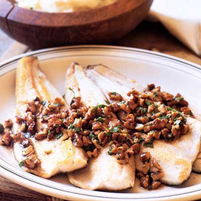 <p>Brown butter is a sublimely simple sauce. Emphasize the butter's nutty flavor with pecans, throw in a little sage and parsley, and you have an ideal topping for trout. </p><br />

<p><b>Recipe: <a href="/recipefinder/sauted-brook-trout-brown-butter-pecans-recipe-7775">Sautéed Brook Trout with Brown Butter and Pecans</a></b></p>