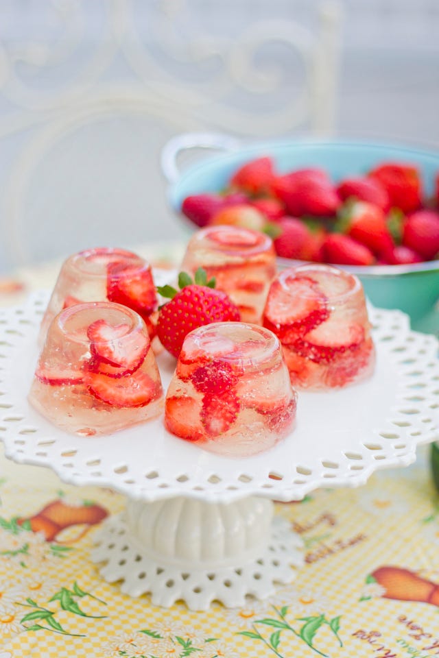 Champagne Strawberry Jello