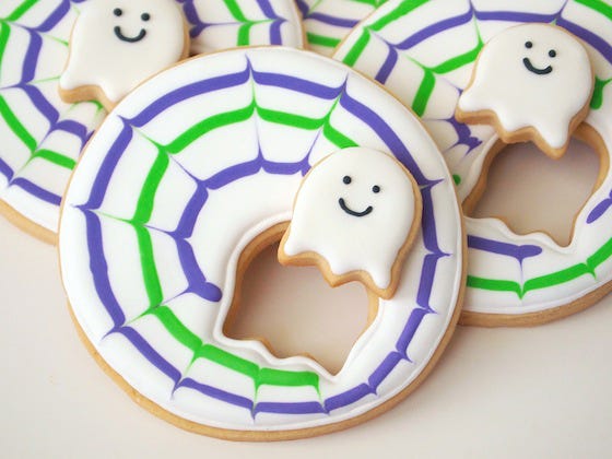 <p>Whether you're munching on a mini ghost, or a cookie with an invisible ghost cutout, you'll be celebrating in simply adorable style.</p>
<p><strong>Get the recipe from <a href="http://www.makemecake.me/2013/09/09/sneaky-little-ghost-cookies/" target="_blank">Make Me Cake Me</a>.</strong></p>
