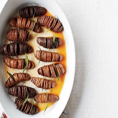 Accordion Potatoes <p>A showstopper, these crisp, smoky potatoes are actually super-easy to make.</p>
<p><strong>Recipe: <a href="http://gogonow.org/recipefinder/accordion-potatoes-recipe-fw0413%22 target="_blank">Accordion Potatoes</a></strong></p>