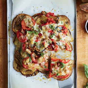 <p>This grilled-vegetable version of eggplant Parmesan, like the one Grace Parisi's Calabrian grandmother used to make, is much lighter than the fried kind.</p><p><strong>Recipe:</strong> <a href="http://gogonow.org/recipefinder/grilled-eggplant-parmesan-recipe-fw0413%22%3E%3Cstrong%3EGrilled Eggplant Parmesan</strong></a></p>
