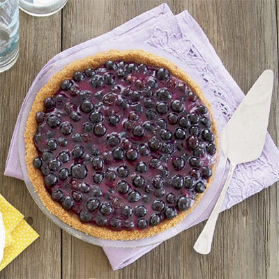 <p>This classic blueberry pie is perfect for a summer shower or family gathering. Buy the graham-cracker crust at the grocery store, but take a trip to your local farmers' market for sweet, juicy blueberries.</p><br />
<p><b>Recipe: </b><a href="/recipefinder/blueberry-cream-pie" target="_blank"><b>Blueberry Cream Pie</b></a></p>