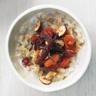 Barley with Apricots, Hazelnuts, Chocolate, and Honey