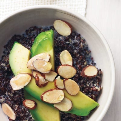 Black Quinoa with Avocado, Almonds, and Honey