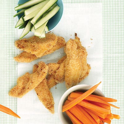 <p>This is fast food you can feel good about eating. Children and grown-ups alike will love not only the crispy chicken, but also dipping it (and some veggie sticks) in the sweet, tangy sauce.</p><br /><p><b>Recipe: <a href="/recipefinder/chicken-tenders-creamy-honey-mustard-recipe" target="_blank">Chicken Tenders with Creamy Honey Mustard</a></b></p>