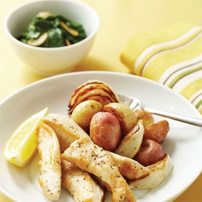This quick, easy, and family-friendly supper was part of the program Mary Jane devised to lose 172 pounds.<br /><br  /><b>Recipe: <a href="/recipefinder/mary-jane-medlocks-chicken-tenders-with-roasted-potatoes">Mary Jane Medlock's Chicken Tenders with Roasted Potatoes</a></b><br /> 

