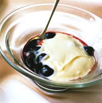 Cherries Poached in Red Wine with Mascarpone Cream