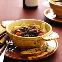 Lamb Stew with Swiss Chard and Garlic-Parsley Toasts