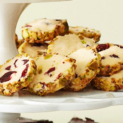 <p>Dried cranberries and chopped pistachios add a seasonal taste and flair to these traditional cookies. They can be made ahead and frozen up to a month, letting you spend more time outside the kitchen this holiday season.</p>
<p><b>Recipe:</b> <a href="/recipefinder/cranberry-shortbread-recipe-ghk1212" target="_blank"><b>Cranberry Shortbread</b></a></p>