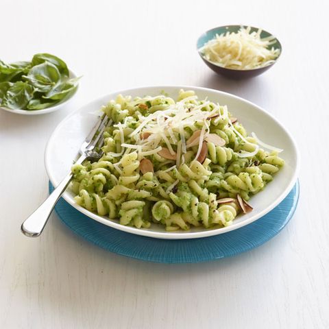 <p>The broccoli in this pasta sauce is a tasty and nutritious swap for the usual pesto herbs. Vegetarians and meat lovers will both enjoy this surprisingly flavorful dish!</p>
<p><strong>Recipe:</strong> <a href="http://www.delish.com/recipefinder/fusilli-broccoli-pesto-recipe-wdy0115" target="_blank"><strong>Fusilli with Broccoli Pesto</strong></a></p>