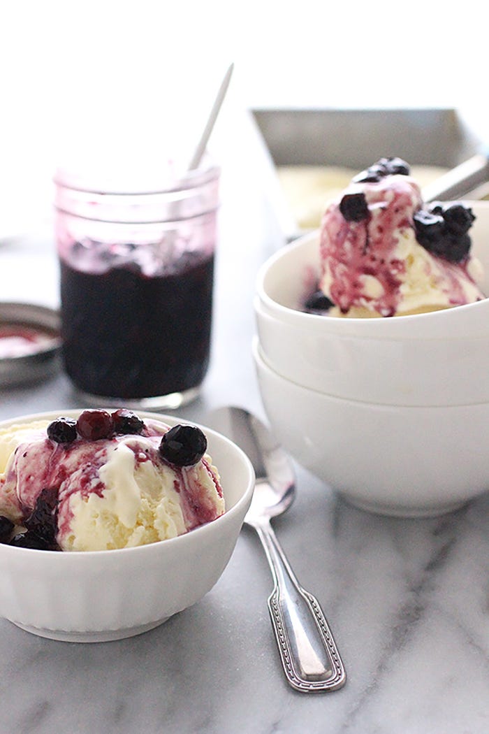 <p>Sweet corn and blueberries are a match made in heaven in this creamy dessert that will keep you coming back for more.</p>
<p><strong>Get the recipe from <a href="http://www.ambrosiabaking.com/2014/07/sweet-corn-ice-cream-with-blueberry.html" target="_blank">ambrosia</a>.</strong></p>