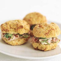 Cheddar-Polenta Biscuits with Ham Salad