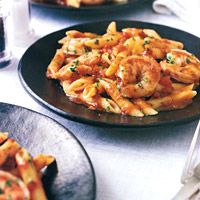 Penne with Shrimp and Spicy Tomato Sauce