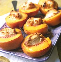 Baked Peaches with Almond Paste