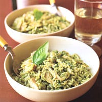 Chicken-and-Rice Salad with Pesto Yogurt Dressing