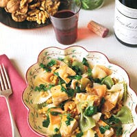 Bow Ties with Chicken, Watercress, and Walnuts