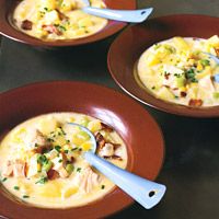 Salmon-and-Corn Chowder with Lima Beans
