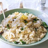 Asparagus Risotto with Crab and Orange Gremolada