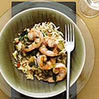 SautÃ©ed Shrimp with Green Olives, Scallions, and Anchovies