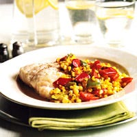 Grouper with Roasted Corn and Peppers