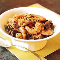 Shrimp and Bay-Scallop Risotto with Mushrooms - Italian Recipes - Rice