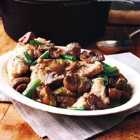 Pan-Roasted Monkfish with Mushrooms and Scallions