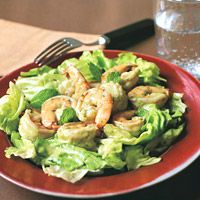 Shrimp-and-Boston-Lettuce Salad with Garlic, Anchovy and Mint Dressing