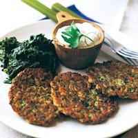 Oat Cakes and Spinach with Horseradish Sauce