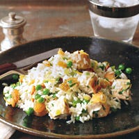 Chicken and Rice Salad with Pine Nuts and Lemon