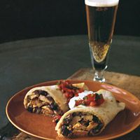 Chicken Burritos with Black-Bean Salsa and Pepper Jack