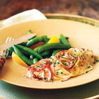 Broiled Bluefish with Red Onion and Citrus Dressing
