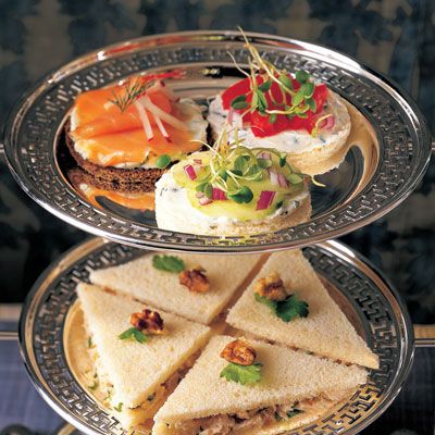 These delectable little sandwiches are easy to make and look charming when served. Tea sandwiches are a perfect addition to brunch on Christmas or New Year's Day. The raisin bread and thin slices of ham unite for a scrumptious taste that satisfies while still leaving room for the rest of the spread.<p><br /><b>Recipe:</b> <a href="/recipefinder/ham-cheese-apple-tea-sandwiches" target="_blank">Ham, Pepper-Cheese, and Apple Tea Sandwiches</a></p>