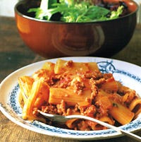 Rigatoni with Sausage and Tomato Cream Sauce