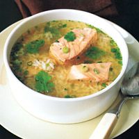 Asian Salmon-and-Rice Soup