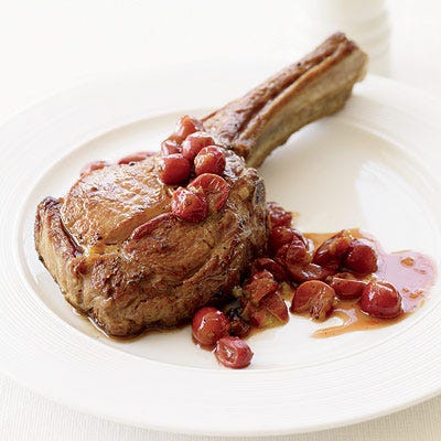 Roasted Veal Chops with Grapes