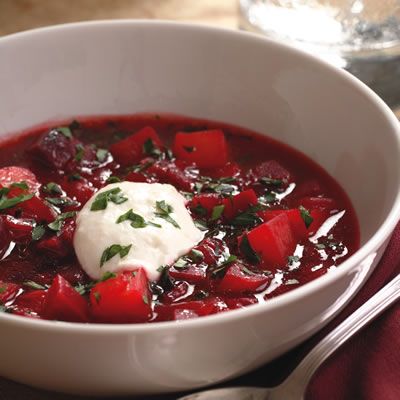 While you may dread preparing dinner on a drab winter day, this traditional Russian soup recipe is the perfect solution for a quick side or small meal. Borscht is a simple beet soup typically made with beef broth and garnished with sour cream. We give it a kick with horseradish. For a vegetarian soup, use vegetable broth instead.<p><br /><b>Recipe:</b> <a href="/recipefinder/borscht-recipe-6748"target="_blank">Borscht</a></p>