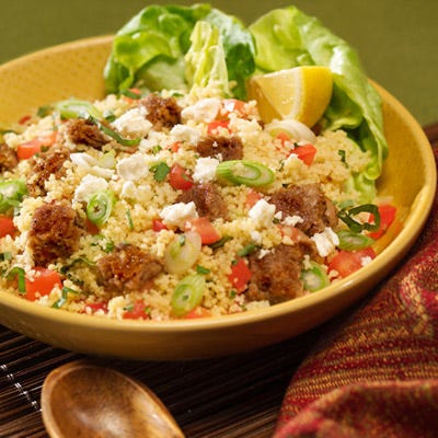 Couscous with Veggie Burgers