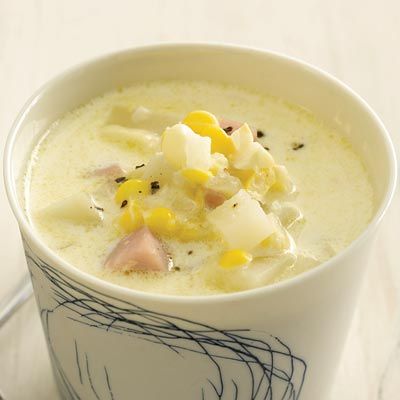 Melissa deepens the flavor of this luxurious ham-and-corn chowder by simmering the scraps (the ham rind and corncobs) in water to make a quick, tasty stock. 
 Recipe: Smoky Ham-and-Corn Chowder