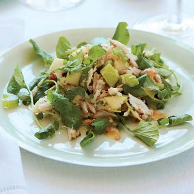 Crab, Apple, and Watercress Salad with Walnut Vinaigrette