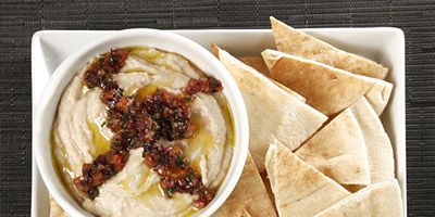 White Bean Hummus with Kalamata Relish Recipe